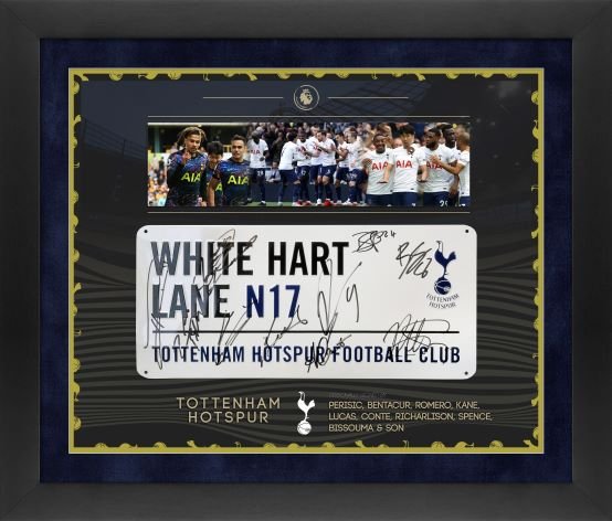 Multi-Signed Tottenham Hotspur Squad Signed Roadsign Framed Display - Memorabilia Framers Shop